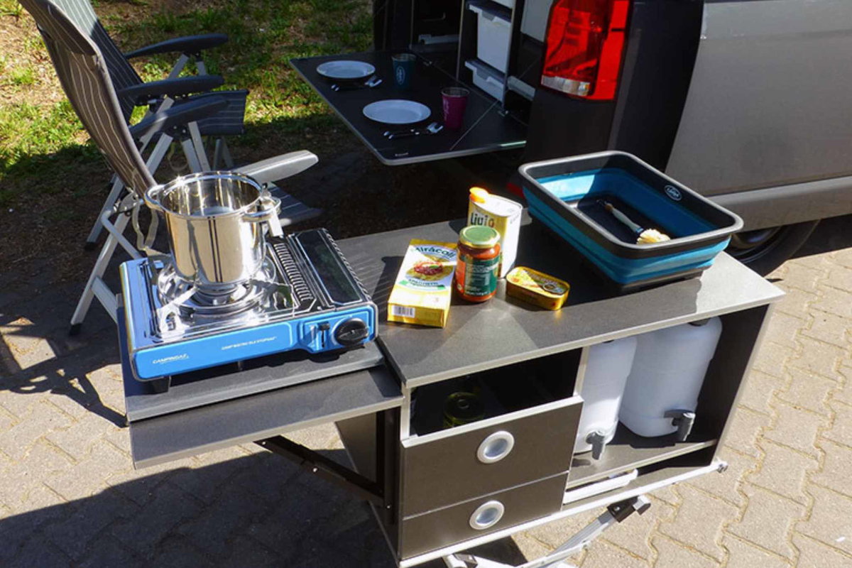 A special feature: the module can also be used outside the microcamper. Reimo Reisemobil-Center GmbH