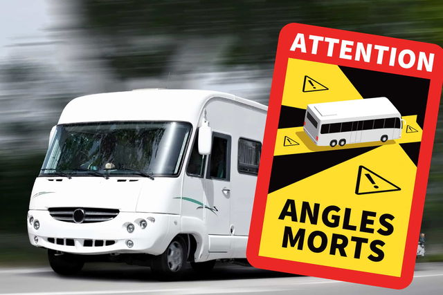 Angles-Morts sticker for motorhome: blind spot marking mandatory in France