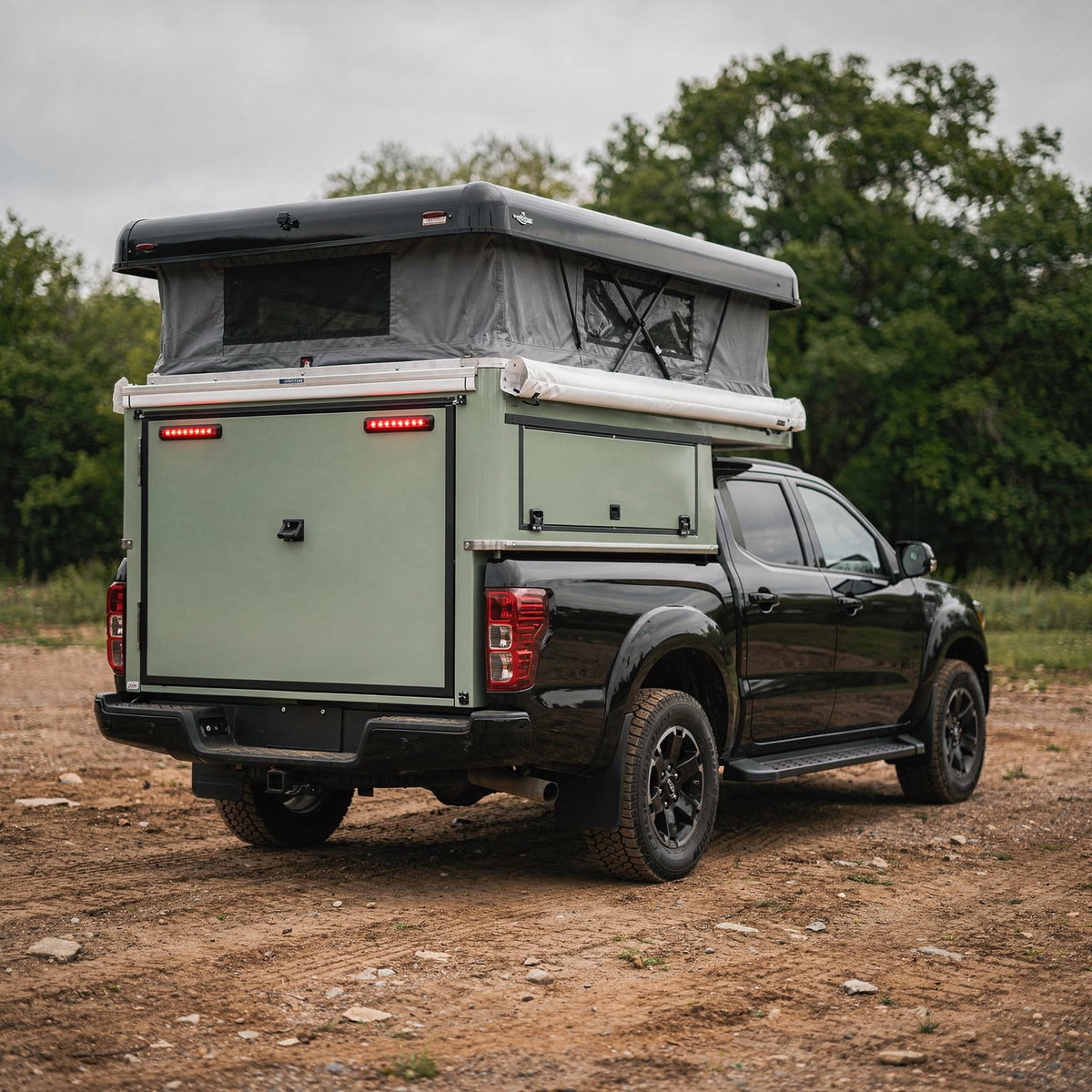 A pop-top camper